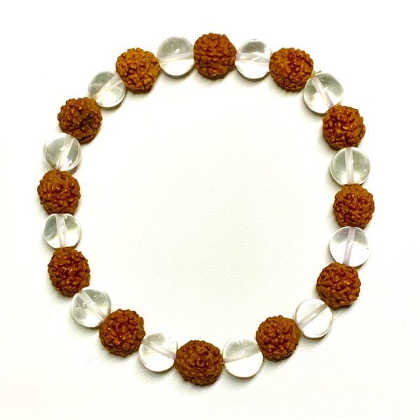 Rudraksha + Clear Quartz Bracelet